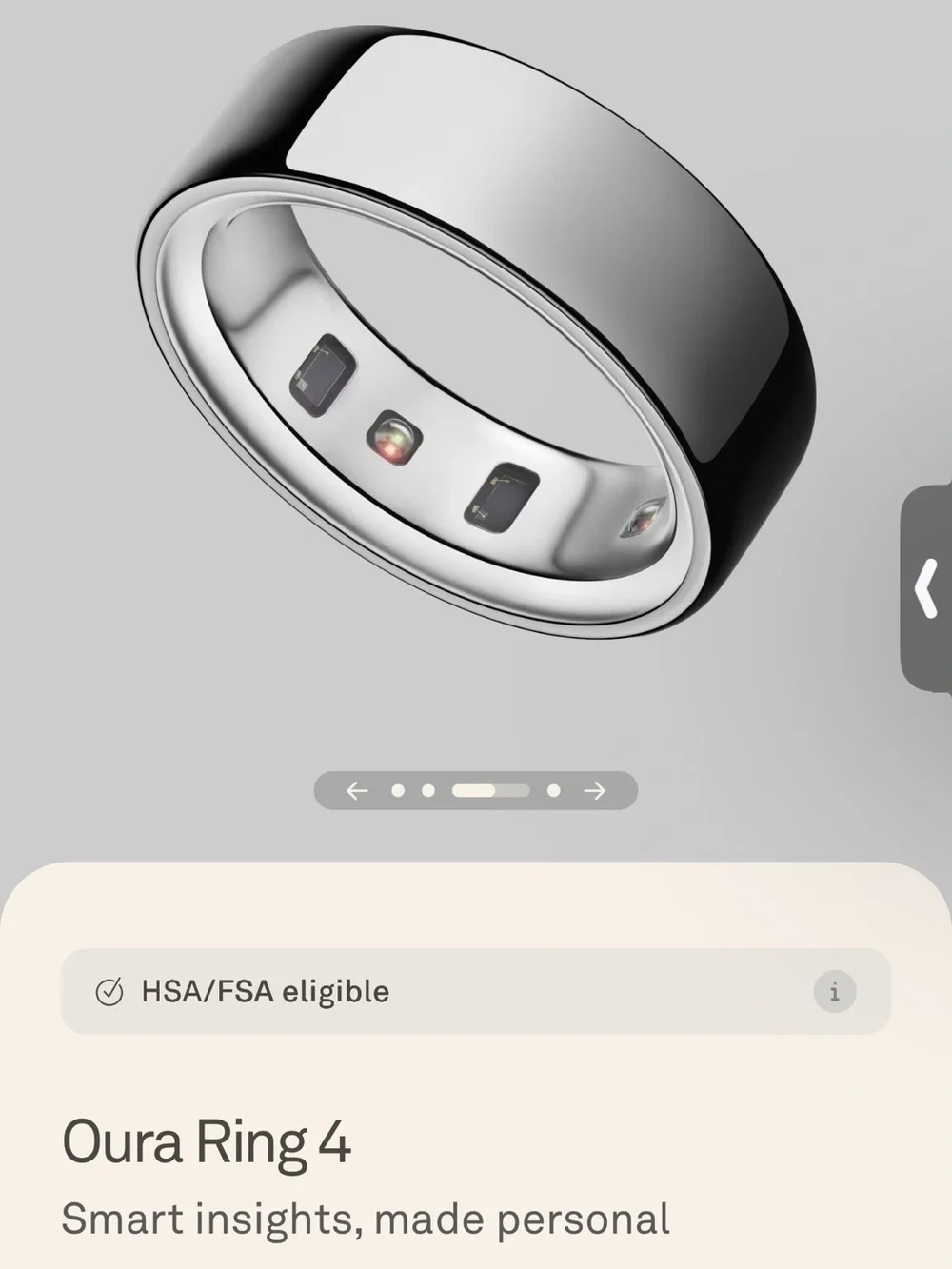 Oura Ring size 7 (Oura) - Polished Silver Smart Ring
